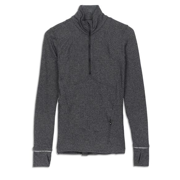 LULULEMON Women's Runderful Size 4 Half Zip Pullover Jacket Black Herringbone - Picture 1 of 14